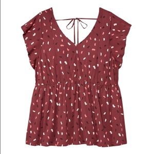 NWT Deidra Short Sleeve Tie Back Top